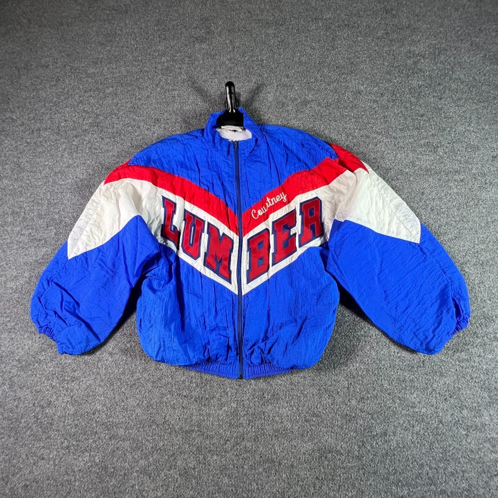 Purcells Windbreaker Jacket Women's S Blue Fleece Lined Colorblock Lumber Jacks